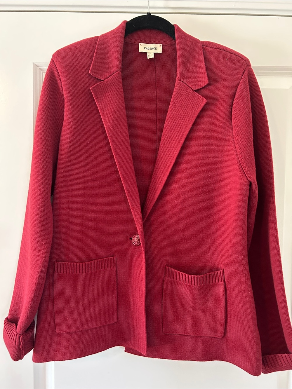 L'AGENCE Crimson Knit Blazer Jacket